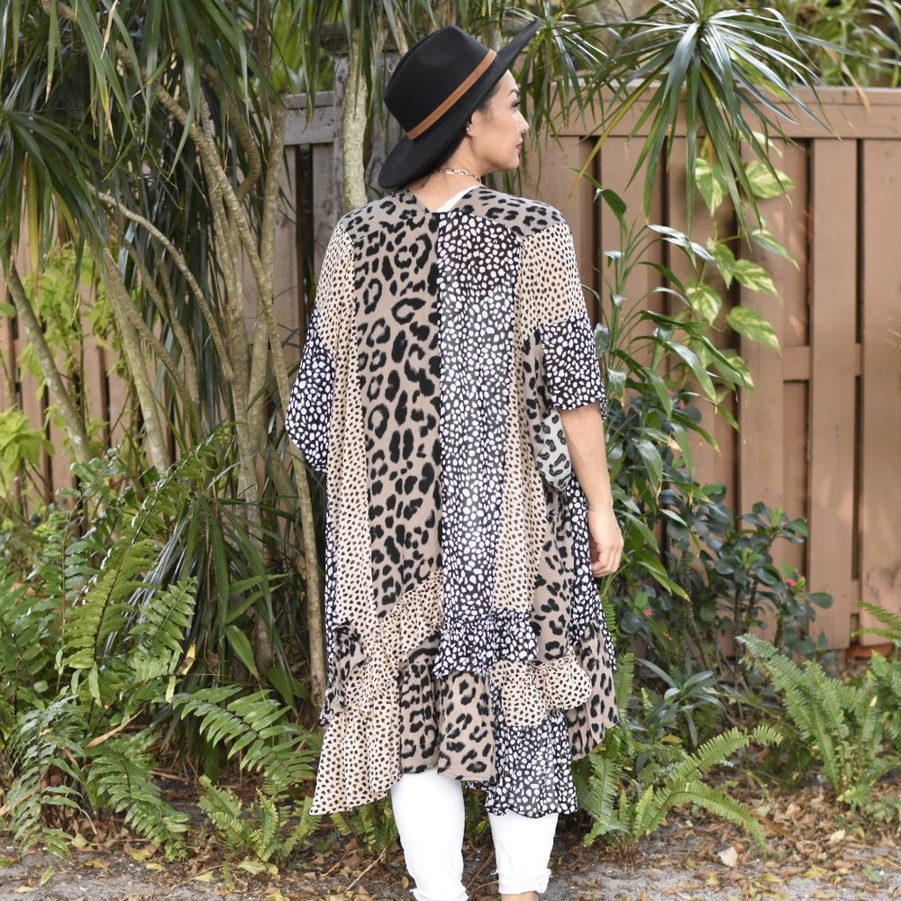 Animal Mixed Print Kimono - Picture 2 of 3